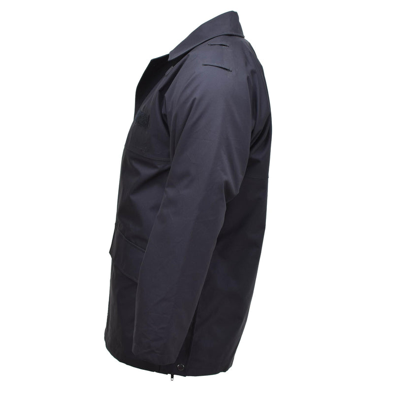 Veste de pluie militaire britannique originale Manteau imperméable doublé noir solide de police