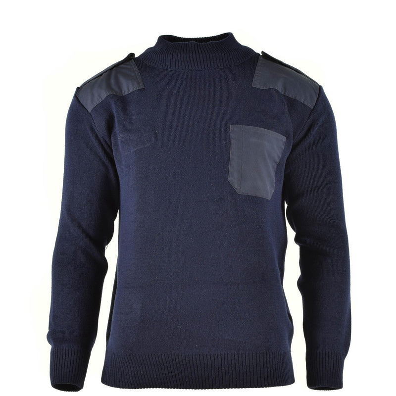 Véritable pull de l'armée néerlandaise Pull bleu Pull militaire Pull col rond Officier