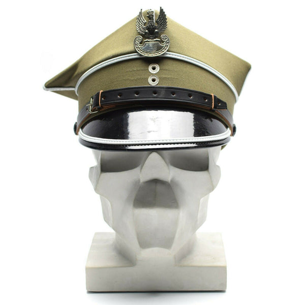 Véritable chapeau à visière militaire polonais d'officier de l'armée polonaise avec cocarde d'aigle à visière NEUF