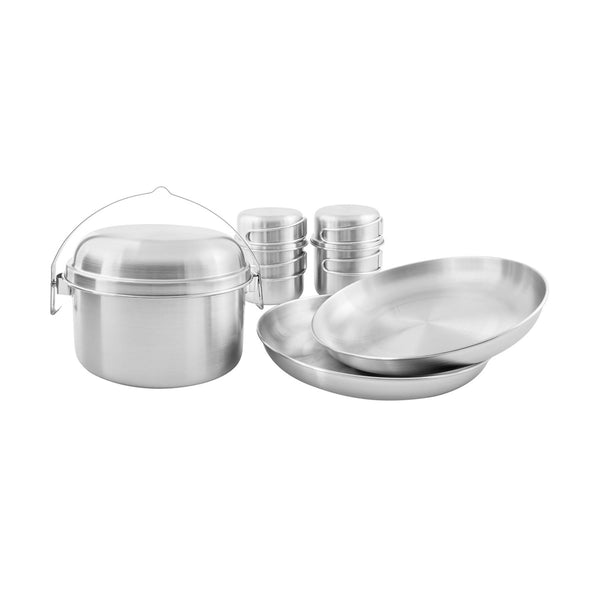 Tatonka Picnic Set II 8 pièces batterie de cuisine de camping compacte kit de cuisine de randonnée poêle bol