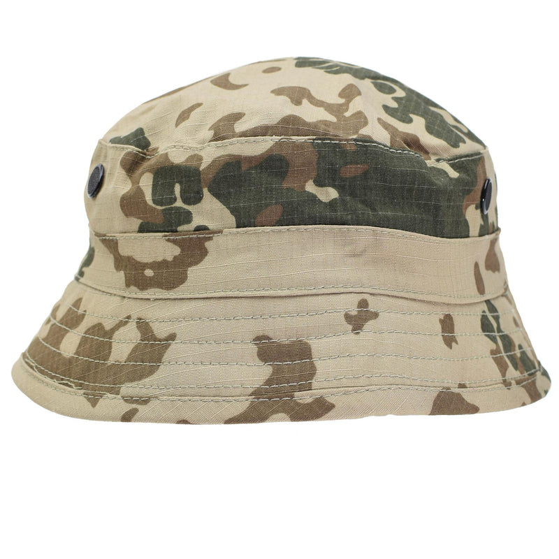 Chapeau de seau style armée allemande de marque TACGEAR, camouflage flecktran ripstop du désert