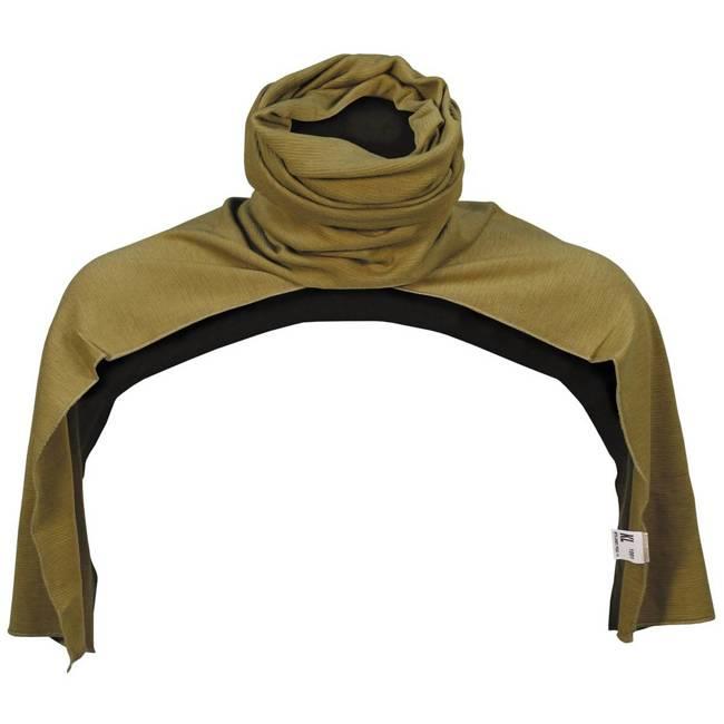 Véritable écharpe de l'armée néerlandaise kaki surplus militaire tube de cou laine mérinos coton NEUF