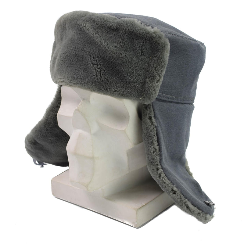Chapeau d'hiver original d'officier de l'armée de l'Allemagne de l'Est pour temps froid, ushanka en fausse fourrure NEUF