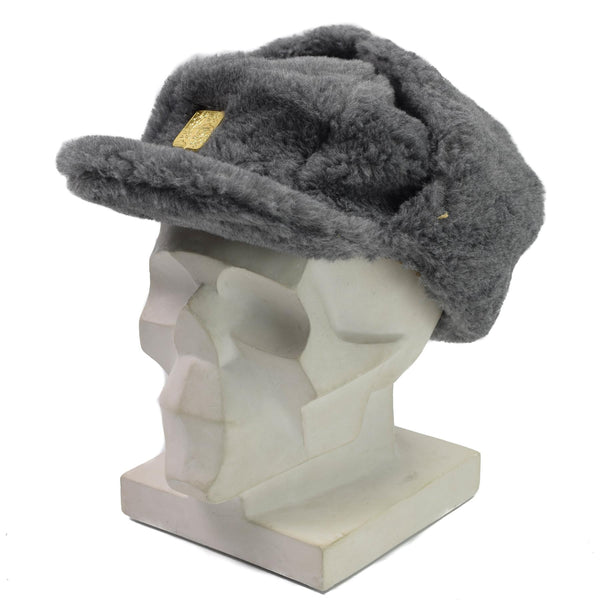 Casquette d'hiver originale de l'armée tchèque avec cache-oreilles en fausse fourrure pour temps froid