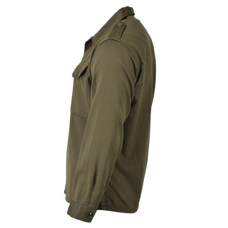 Robe chemise à manches longues d'origine autrichienne militaire olive décontractée légère NEUF