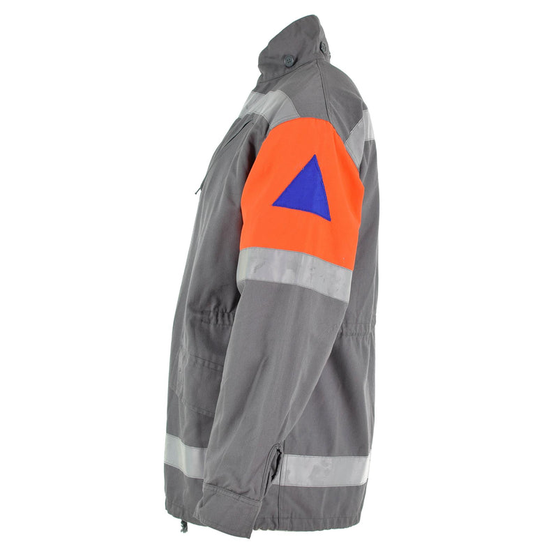 Veste de l'armée tchèque originale CZ, protection civile, gris, surplus de terrain, bande réfléchissante