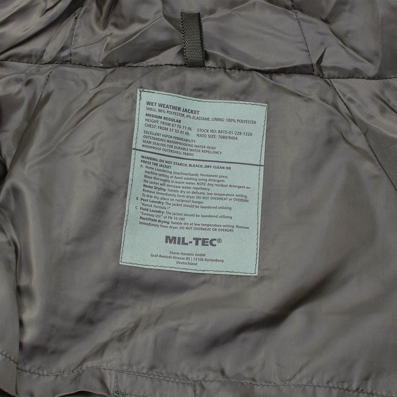 Veste style militaire MIL-TEC pour temps humide et boisé, 3 couches, coupe-vent, Goretex, NEUF