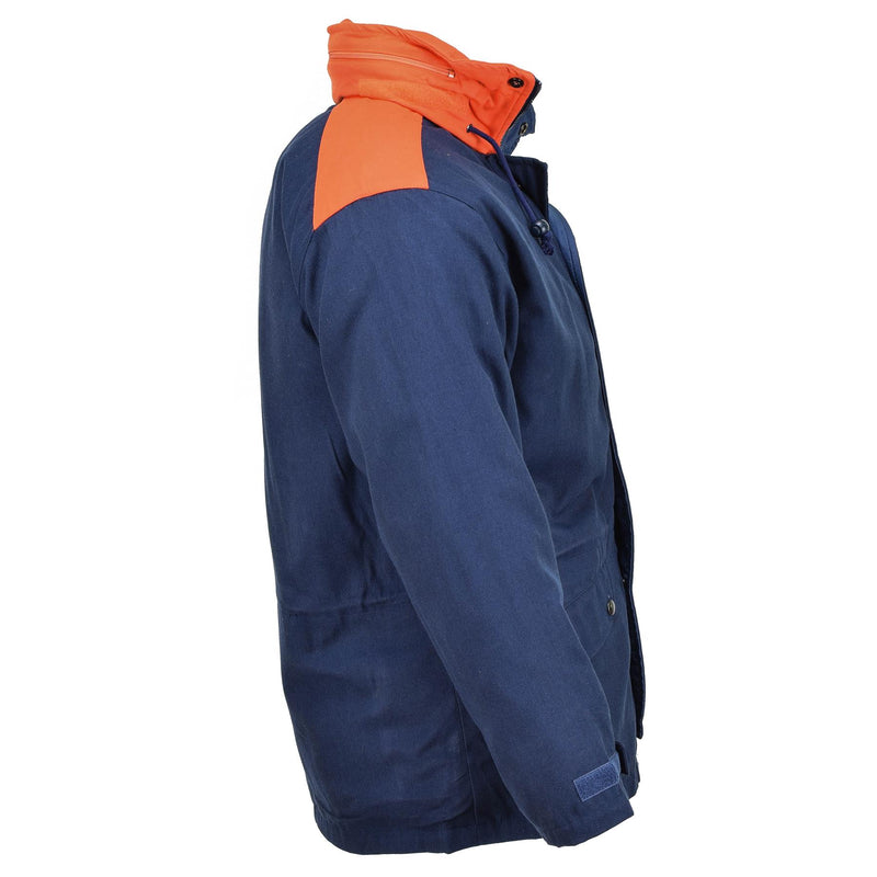 Veste parka marine originale italienne trilaminée à capuche vintage imperméable NEUF