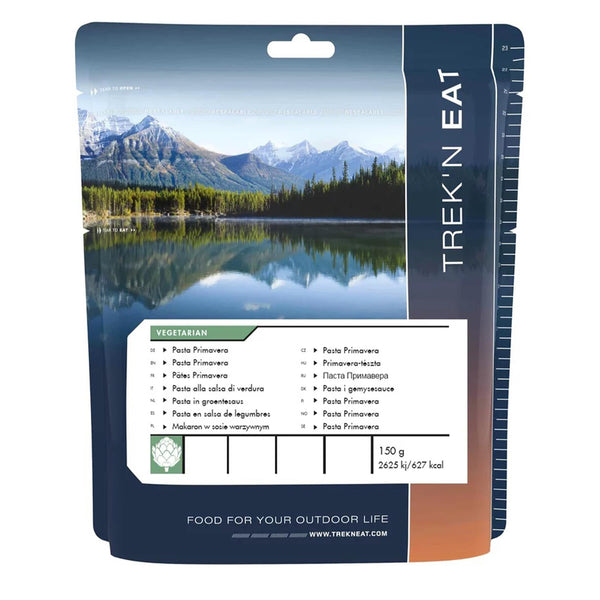 Trek'N Eat Repas végétarien Pâtes Primavera Nourriture de camping déshydratée riche en calories