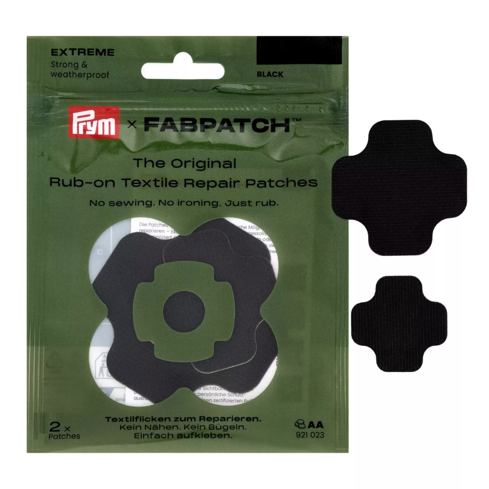 Prym FabPatch EXTREME Patchs de réparation autocollants hydrofuges Noir
