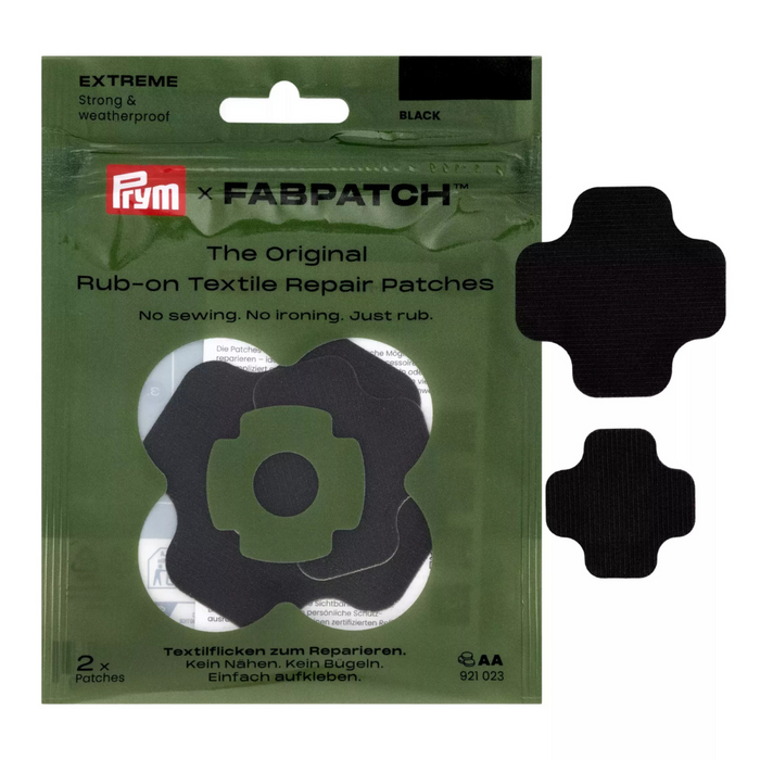Prym FabPatch EXTREME Patchs de réparation autocollants hydrofuges Noir