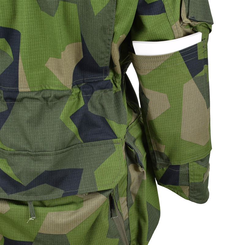 Veste de commando ripstop de style militaire de marque TACGEAR avec fermeture éclair complète et camouflage éclaté