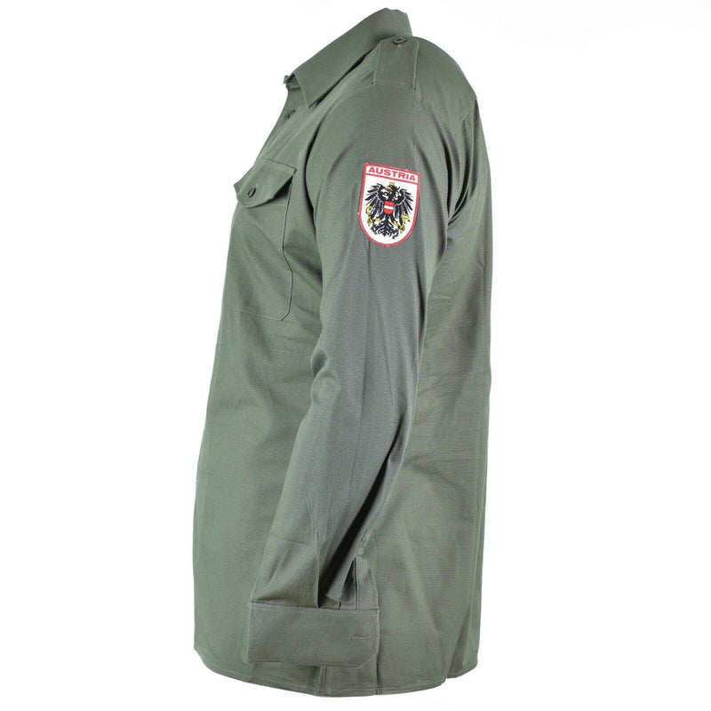 Véritable chemise de l'armée autrichienne OD olive Militaire combat manches longues tropique BDU NEUF