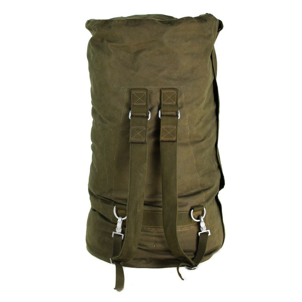 Véritable sac de voyage de l'armée allemande avec bretelles, grand sac à dos olive