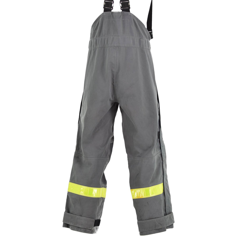 Pantalon de protection allemand gris authentique, salopette et bretelles en aramide résistant à la chaleur