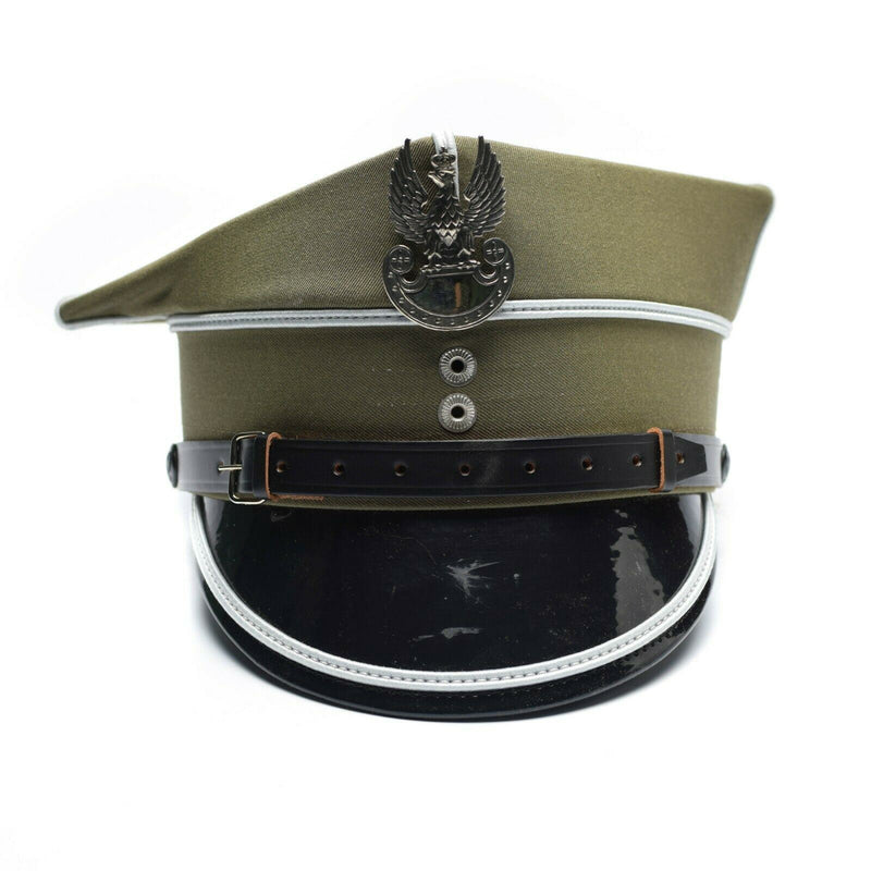 Véritable chapeau à visière militaire polonais d'officier de l'armée polonaise avec cocarde d'aigle à visière NEUF