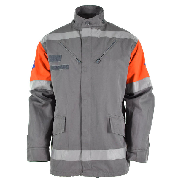 Veste de l'armée tchèque originale CZ, protection civile, gris, surplus de terrain, bande réfléchissante