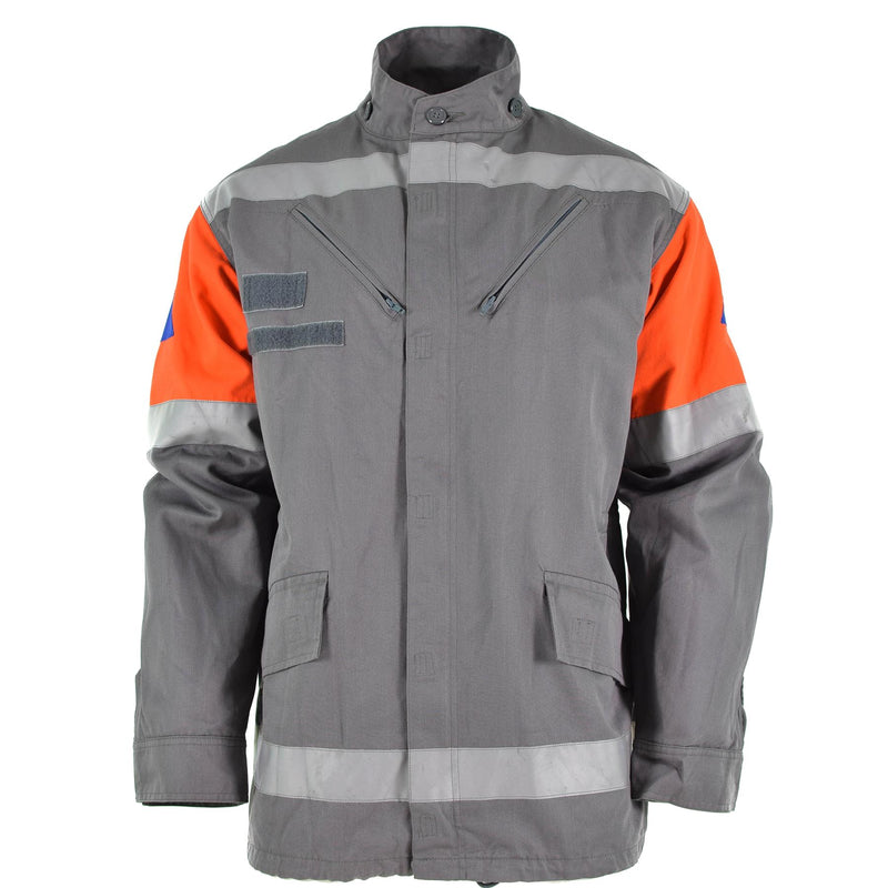 Veste de l'armée tchèque originale CZ, protection civile, gris, surplus de terrain, bande réfléchissante
