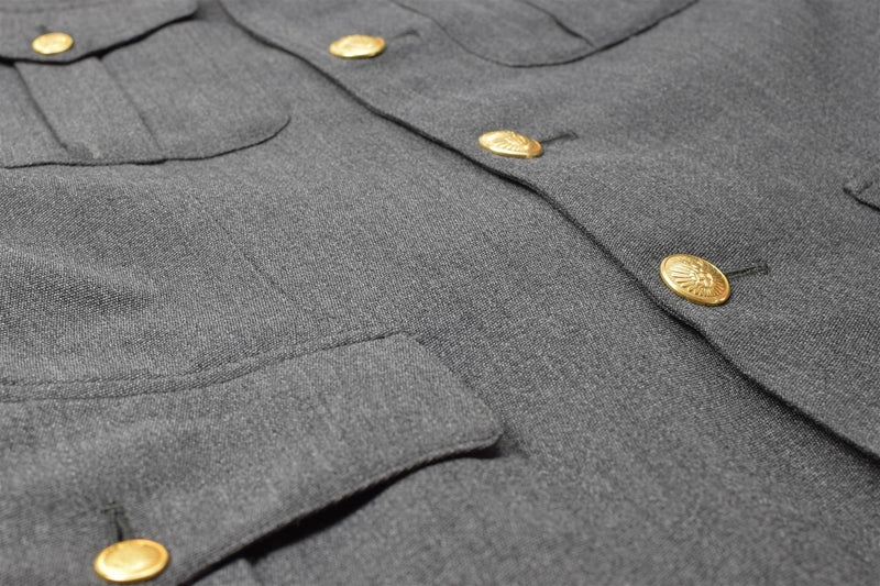 Veste d'uniforme danoise authentique, uniforme militaire gris de l'armée, tenue d'officier