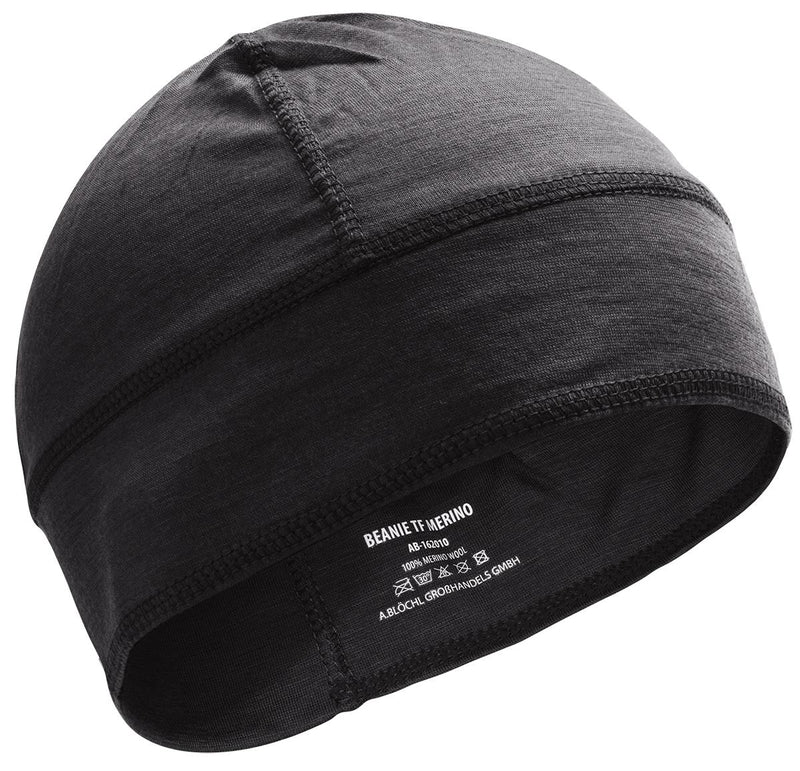 Bonnet de style militaire en laine mérinos respirante de marque Blochl noir NEUF