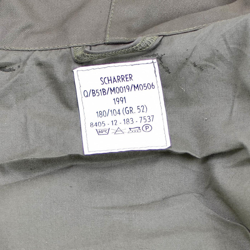Véritable parka de l'armée allemande olive veste militaire excédentaire manteau long OD vintage NEUF