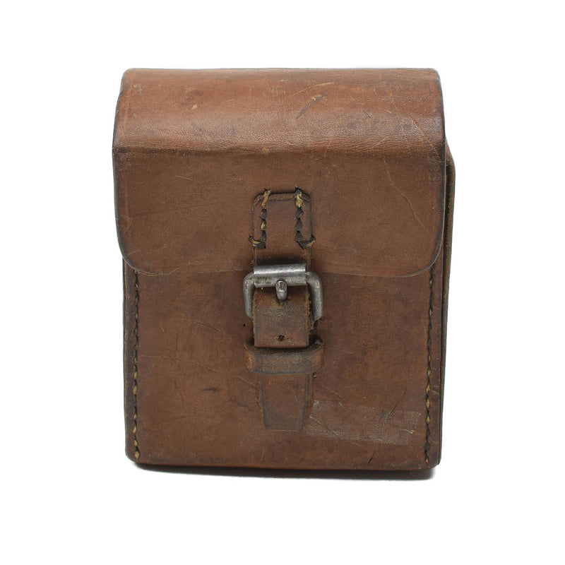 Pochette de ceinture en cuir rigide militaire suédoise d'origine, sac de chargeur universel vintage