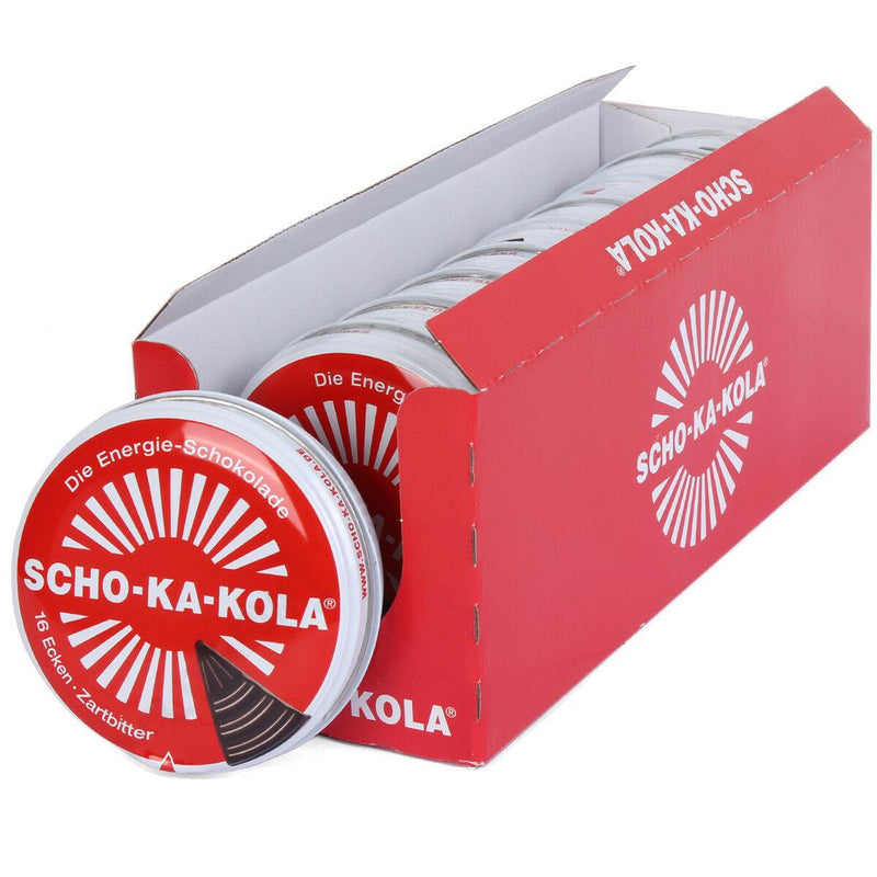 Chocolat noir énergétique allemand SCHO-KA-KOLA Caféine et noix de cola Boîte de 100 g