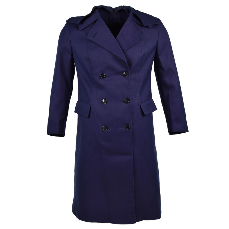 Véritable manteau militaire français Trench-coat de l'armée Veste femme bleu foncé NEUF