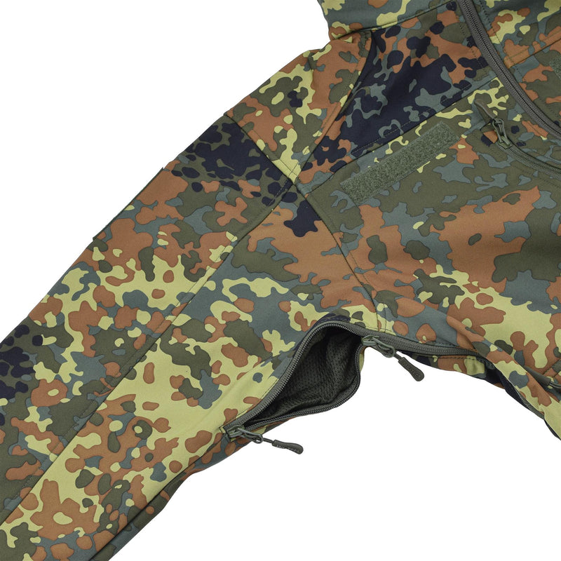 Veste Softshell MIL-TEC SCU 14 camouflage flecktran allemand vêtements d'extérieur de randonnée