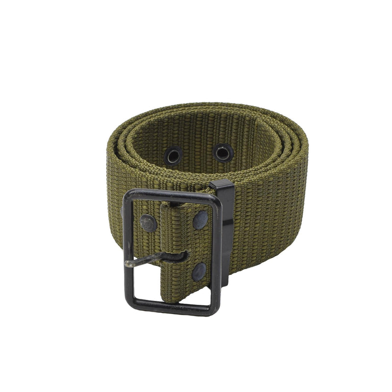 Ceinture militaire tchèque originale en toile avec boucle tactique en épine d'olive, surplus de l'armée CZ