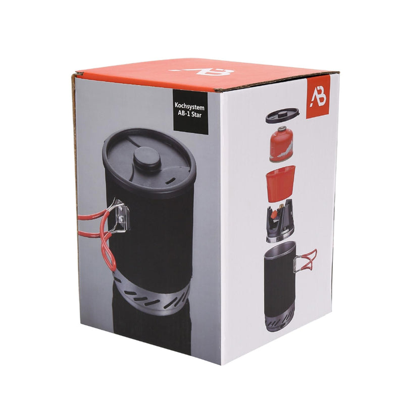 A.Blochl AB-1 système de réchaud de camping ensemble de cuisson marmite de randonnée brûleur à gaz liquide NEUF