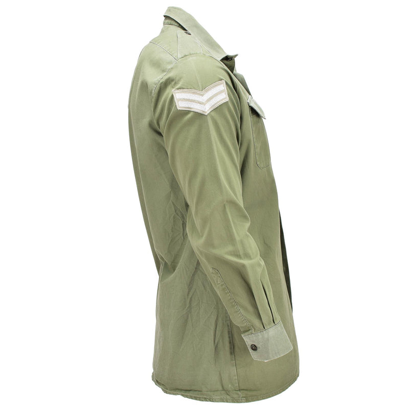 Chemise de l'armée britannique originale OD Green Military service manches longues BDU