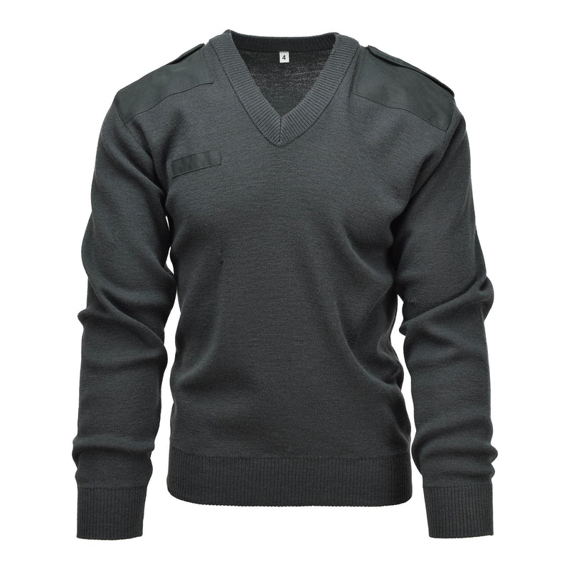 Véritable pull de l'armée néerlandaise Commando Jumper Pull col V vert foncé