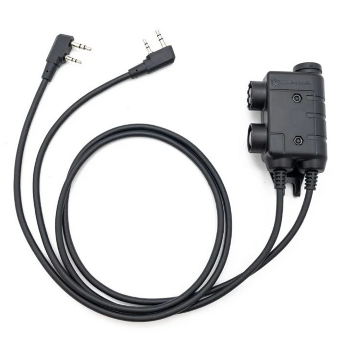 Earmor Dual PTT Adaptateur Kenwood Baofeng Casque Tactique Filaire 2 Broches Noir