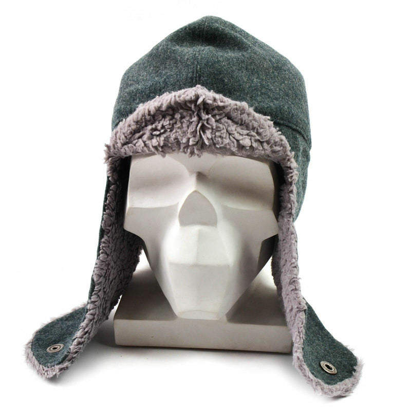 Casquette d'hiver originale de l'armée suisse Chapeau de froid en laine grise de l'armée suisse