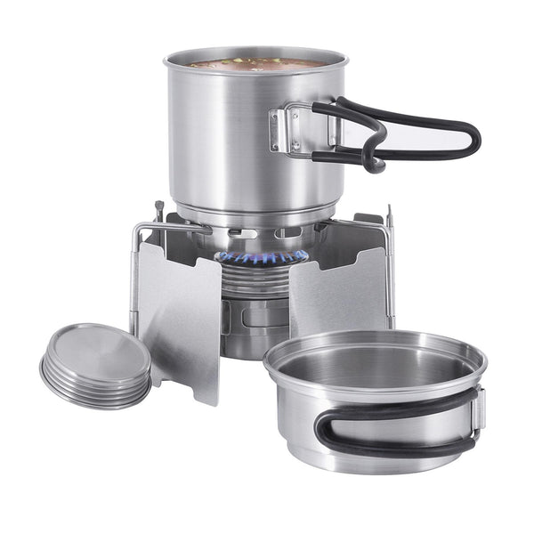 Ensemble de réchaud à alcool Tatonka Kit de cuisine d'extérieur Support de casserole en acier inoxydable