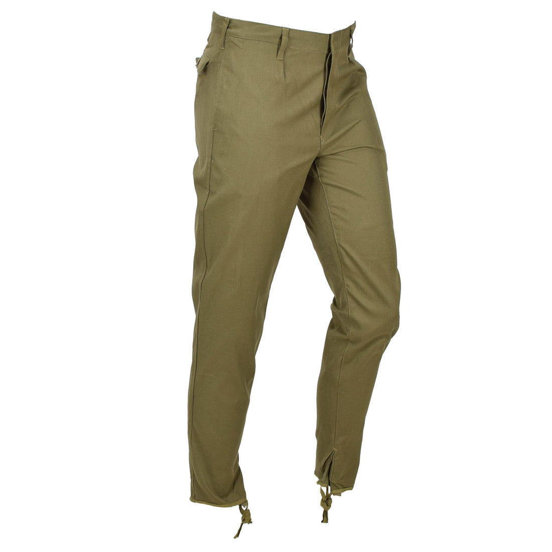 Pantalon de travail sur le terrain de l'armée roumaine originale Poignets à cordon réglables Olive