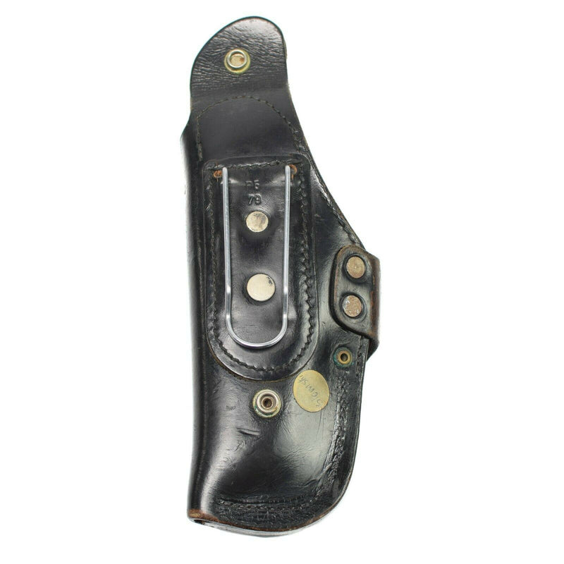 Étui de pistolet de police allemand d'origine en cuir noir