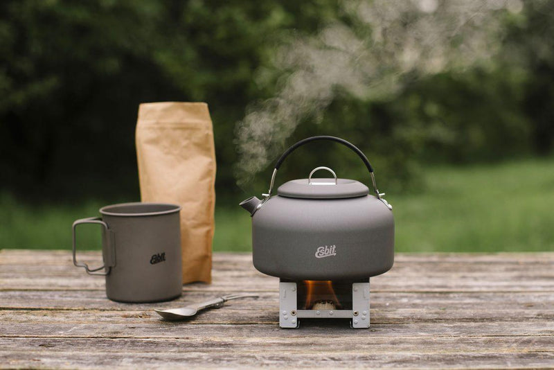 Bouilloire à eau de marque ESBIT en aluminium anodisé dur pour le chauffage de l'eau de camping en plein air