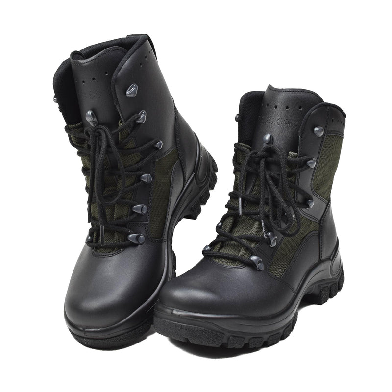 Véritables bottes de combat militaires allemandes en cuir et textile, chaussures de terrain tactiques NEUVES