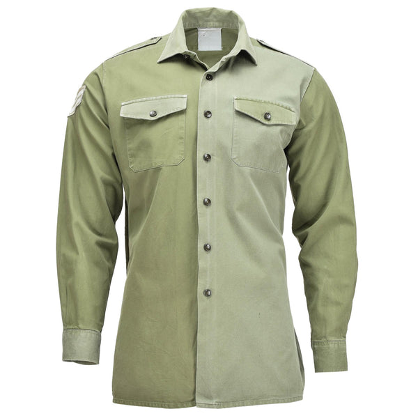 Chemise de l'armée britannique originale OD Green Military service manches longues BDU
