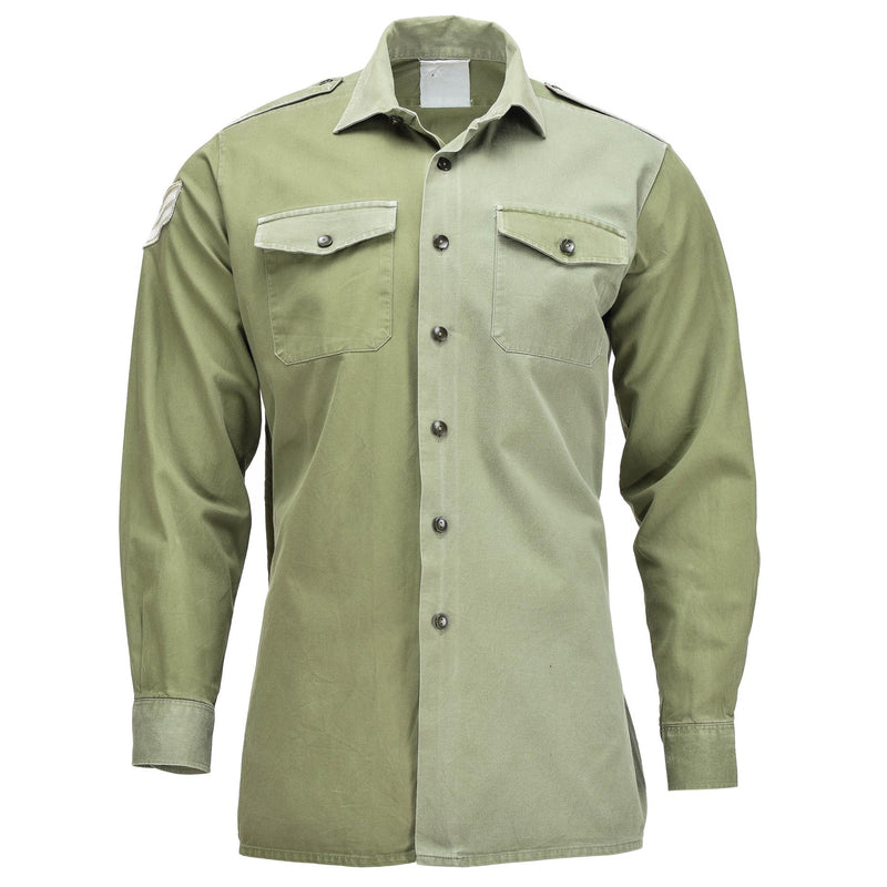 Chemise de l'armée britannique originale OD Green Military service manches longues BDU