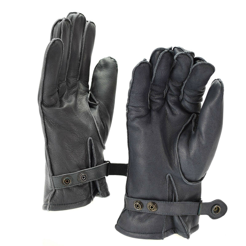 Gants de patrouille en cuir véritable de la police allemande, doublés de laine grise, 100 % chauds pour l'hiver, NEUF
