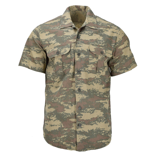 Chemises de campagne originales de l'armée turque, camouflage ripstop durable, manches courtes, tactique