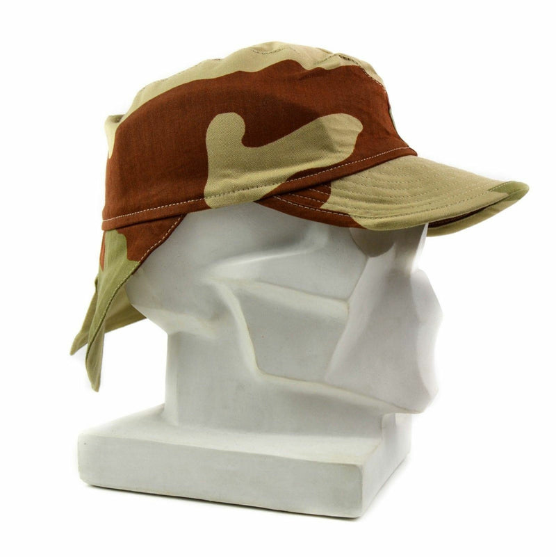 Véritable casquette de combat de l'armée française Chapeau queue-de-pie camouflage désert avec rabat de cou