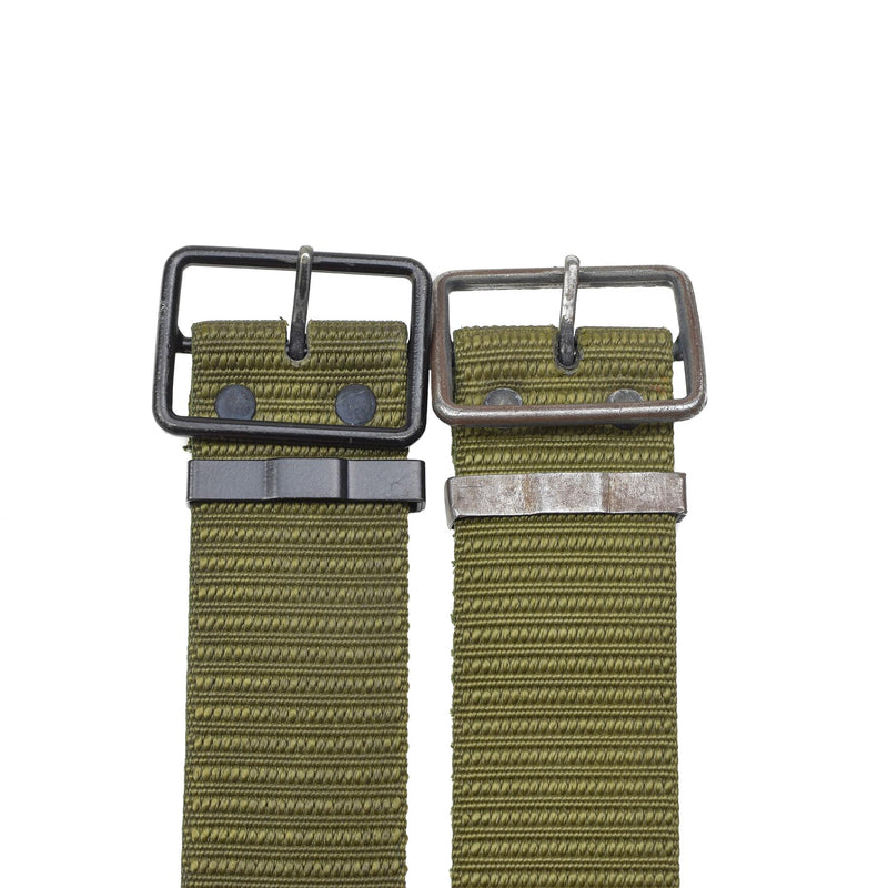 Ceinture militaire tchèque originale en toile avec boucle tactique en épine d'olive, surplus de l'armée CZ