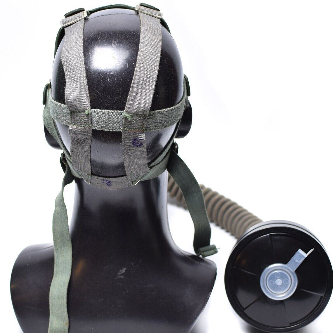 Masque à gaz GP-4 soviétique original des années 1960, kit de surplus militaire vintage en caoutchouc gris