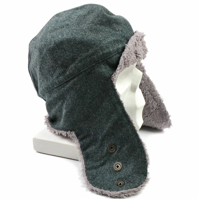 Casquette d'hiver originale de l'armée suisse Chapeau de froid en laine grise de l'armée suisse