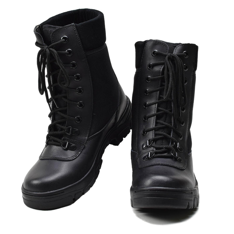 Bottes militaires françaises originales en cuir noir respirantes légères de l'armée NEUVES