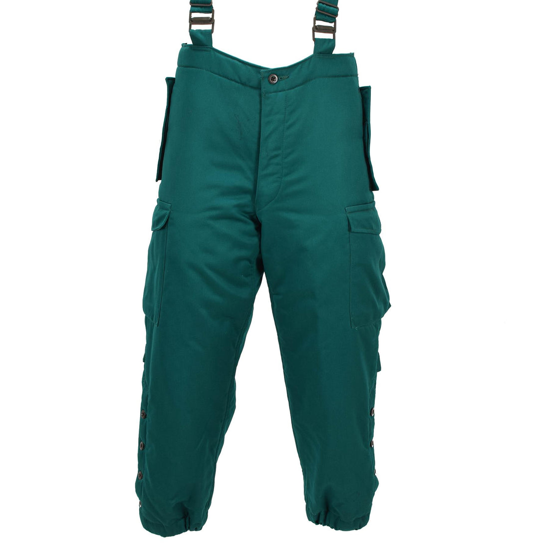 Pantalon à bretelles thermique militaire autrichien d'origine, isolé par temps froid, vert